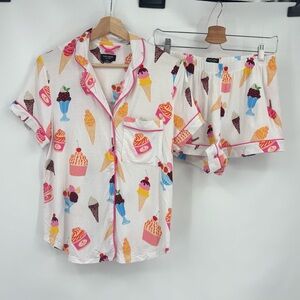 Kate Spade 2pc pajama set ice cream novelty print top shorts Small Lounge wear